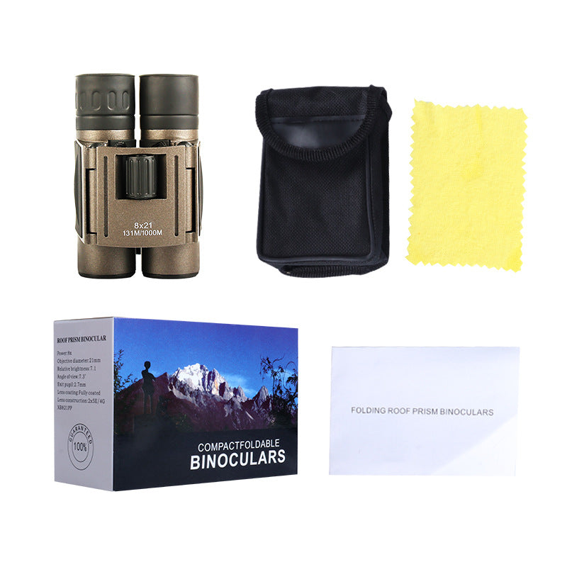 8x21 Compact HD Foldable Binoculars for Kids Outdoor Use
