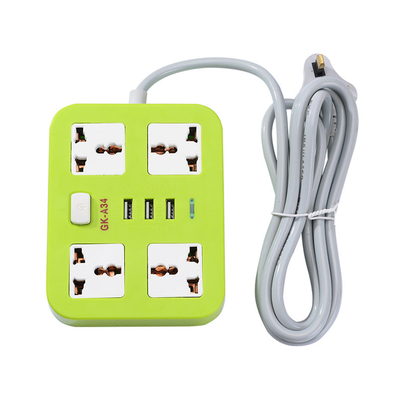 USB Multi-Socket Switch Power Strip for Home and Dormitory Use