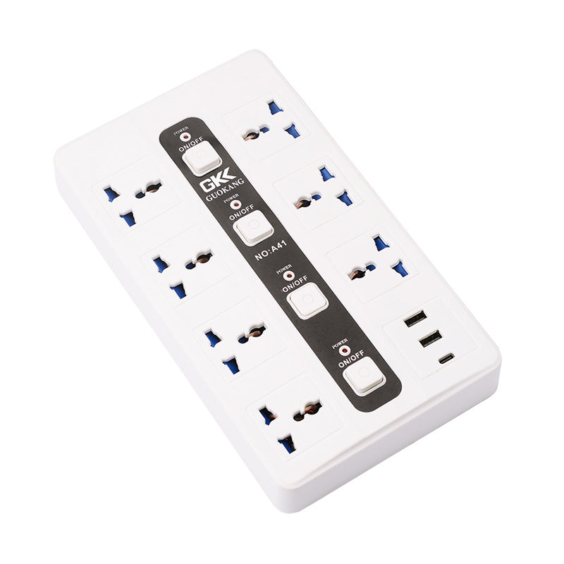 British Standard Multi-Hole USB Power Strip with Long Cable