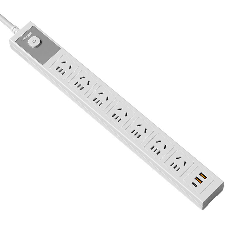 Desktop PDU Multi-Socket Power Strip with USB Fast Charging for Office & Gaming