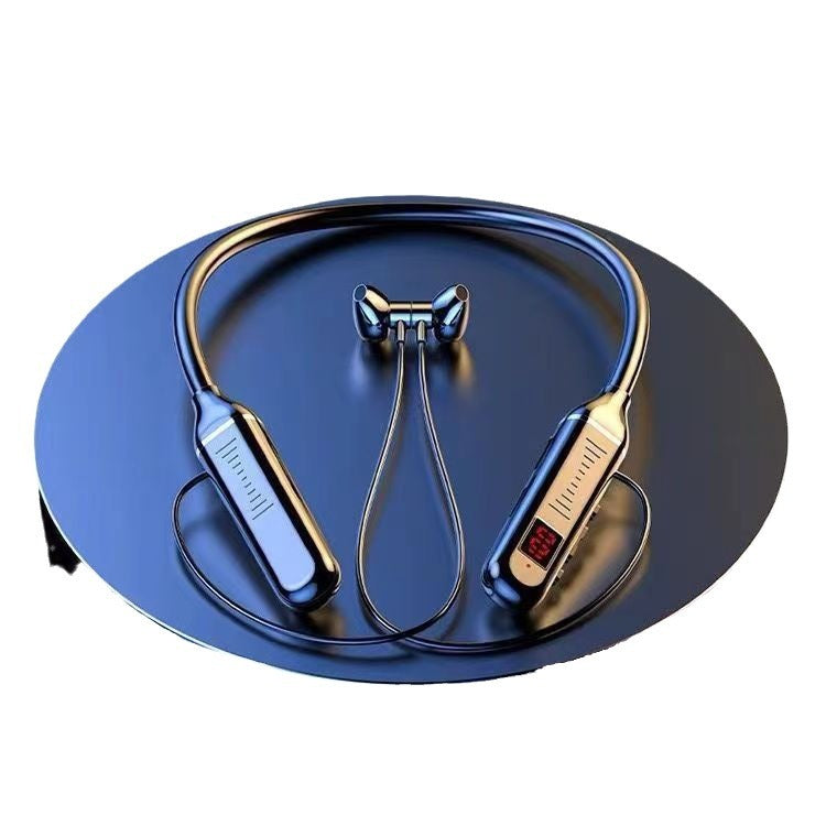 Neck-Mounted Bluetooth Headset with Digital Display and Card Slot