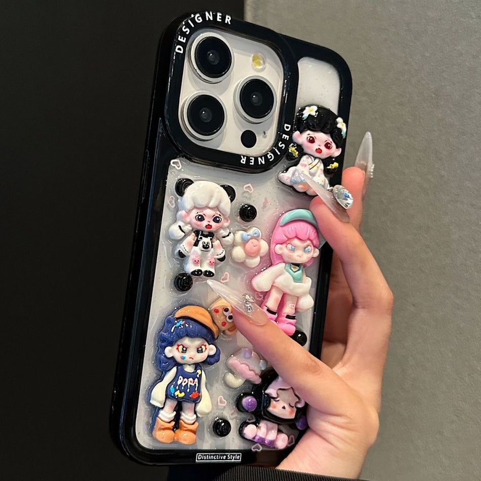 Black Frame Silicone Shockproof Phone Case for iPhone Series