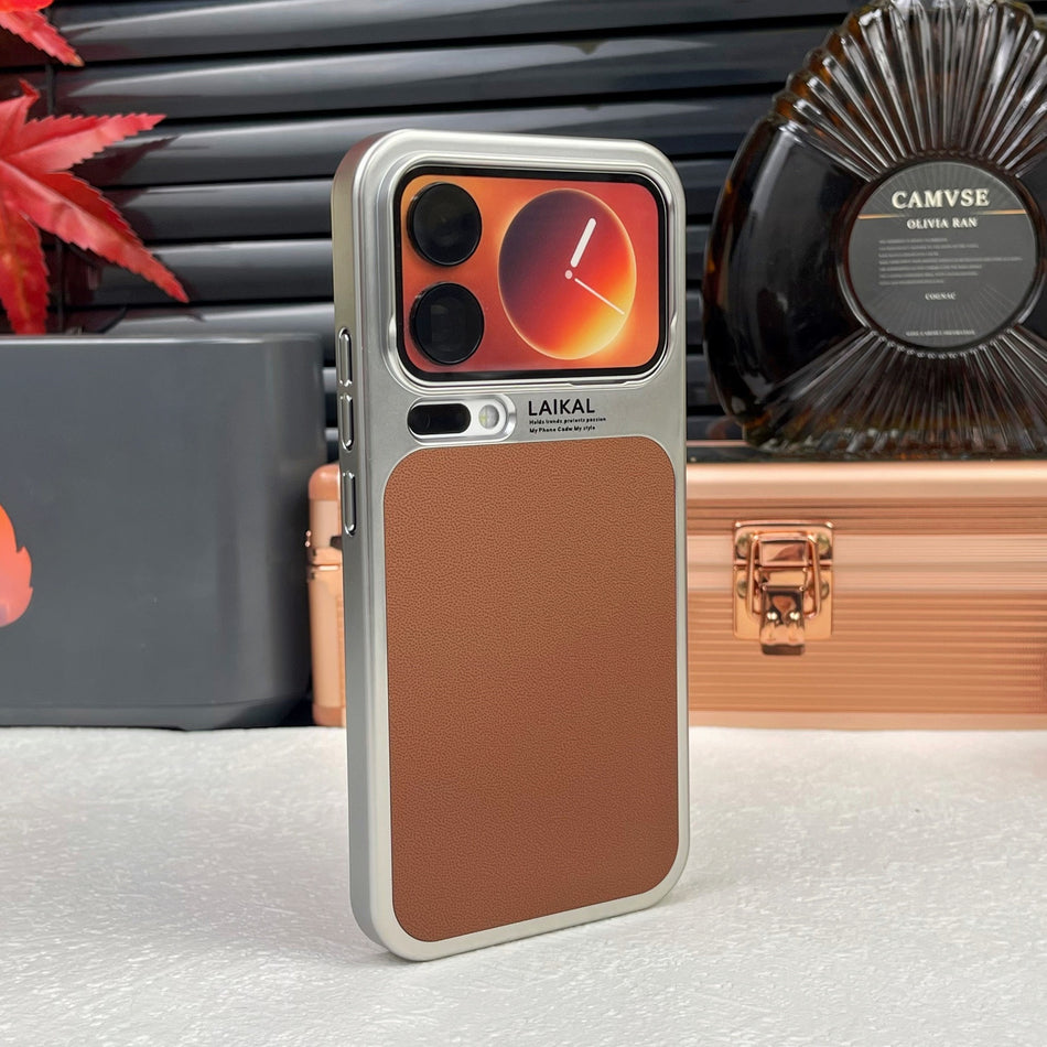 Electroplated Leather Texture Shockproof Phone Case for Xiaomi Series