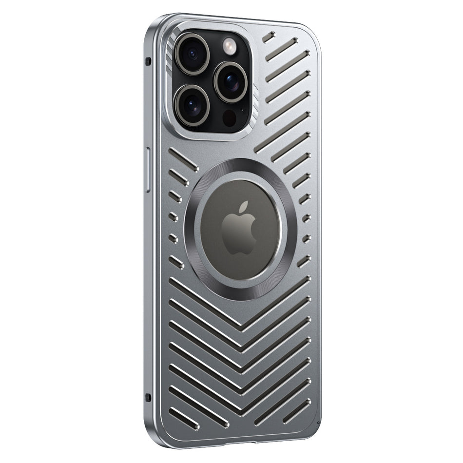 All-Metal Magnetic Hollow Phone Case for iPhone Series