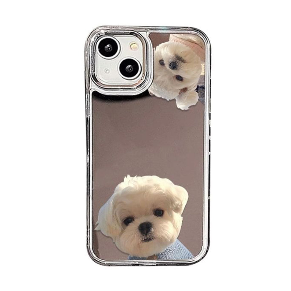 Makeup Mirror Phone Case with Colorful Border for iPhone