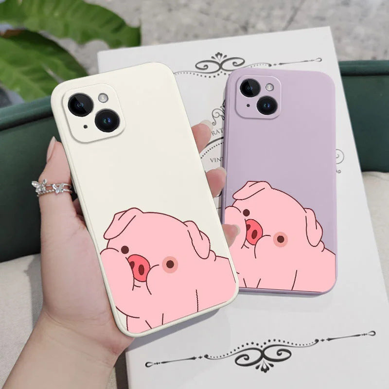 Little Pink Pig iPhone Silicone Case with Full Body Protection