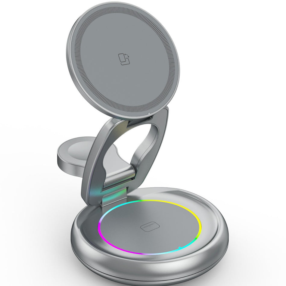 Rotatable Foldable 3-in-1 15W MagSafe Wireless Charger Stand