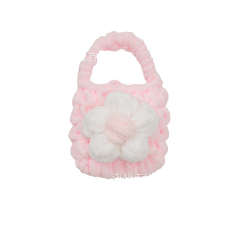 Crochet Camellia Earbud Case for Bluetooth Headphones