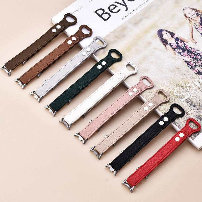 Leather Strap for Mi Band 8 Soft Calfskin Watch Band