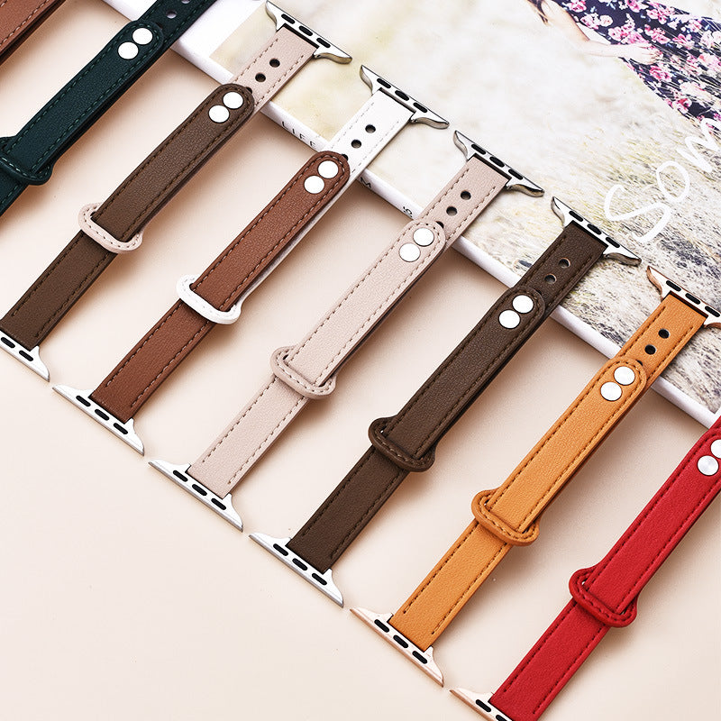 Apple Watch Slim Genuine Leather Strap Soft Durable Wristband