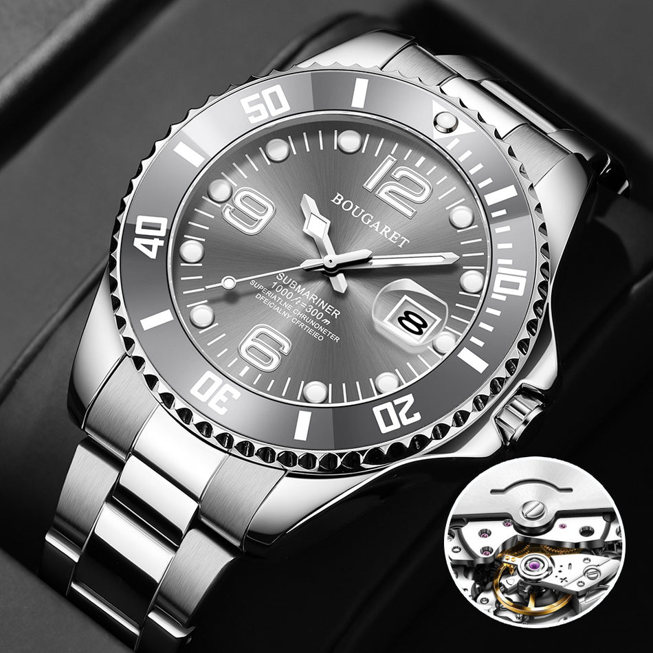 Men’s Quartz Steel Yacht Style Luminous Calendar Watch 42mm Dial