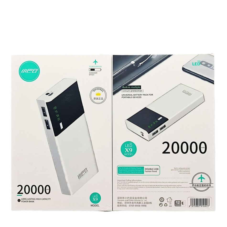 20000mAh Portable Power Bank Dual USB Ultra-Thin Power Bank with Flashlight Gift Model