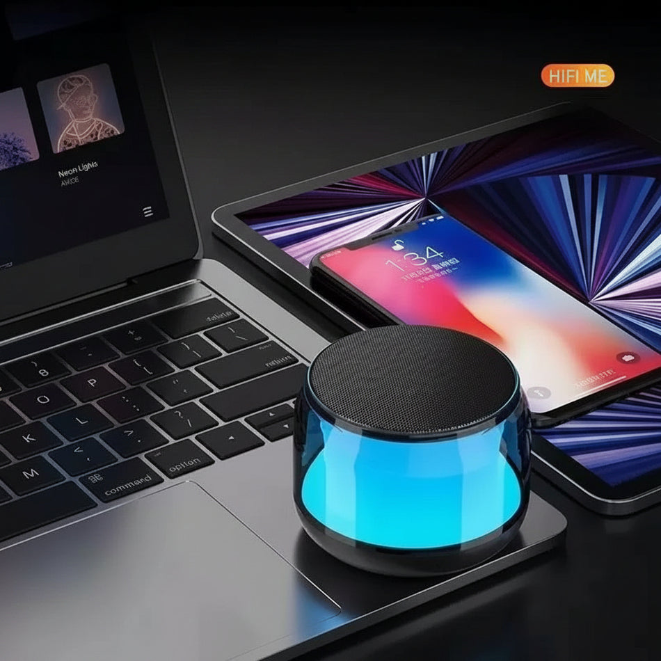Mini Portable Bluetooth Speaker with LED Lighting | Wireless Outdoor Subwoofer Multi-Function Speaker