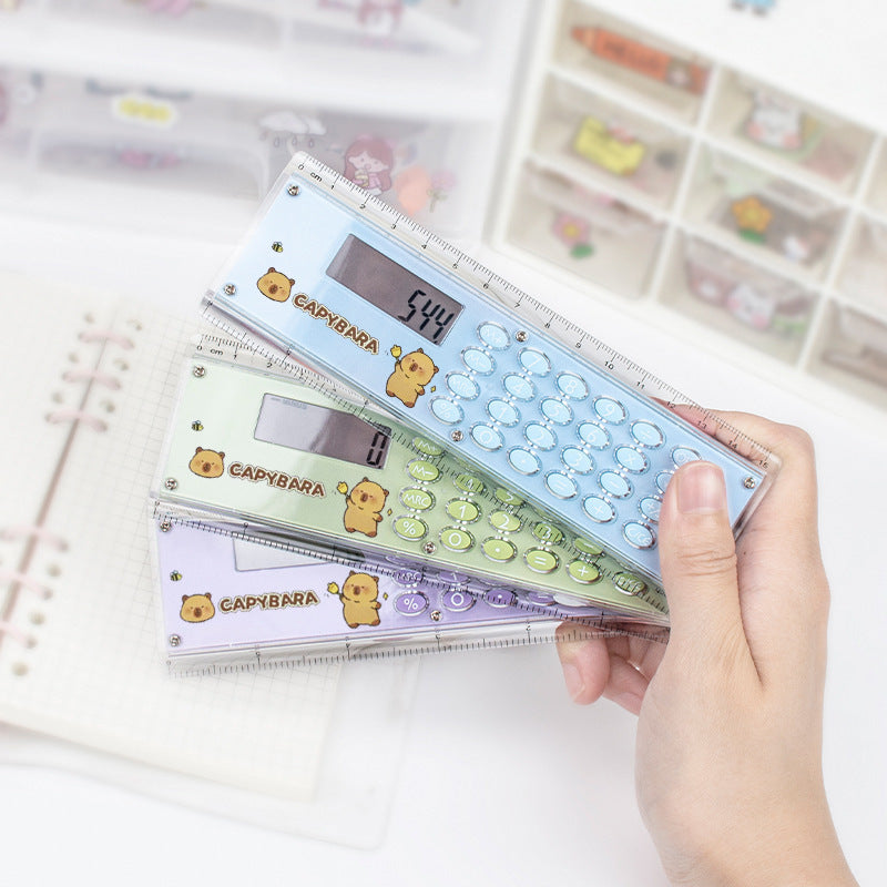 2-in-1 Ruler Calculator – Portable Measuring & Calculation Tool for Students