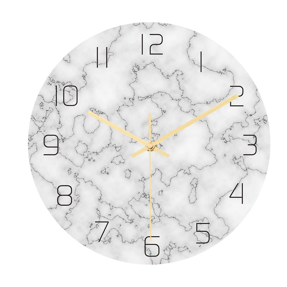CLOCK014 Modern Marble Wall Clock – Acrylic UV Printed Decorative Wall Clock