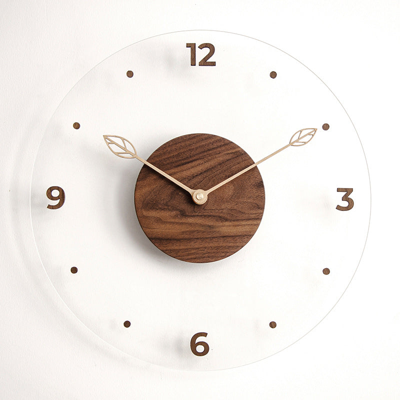 Scandinavian Solid Wood Wall Clock – Modern Silent Decorative Clock for Living Room