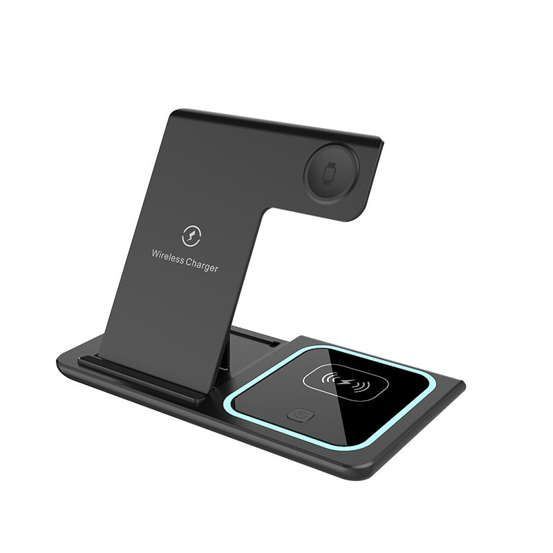 X45 Foldable 3-in-1 Wireless Charging Station – 15W Fast Charger for Phone, Smartwatch & Earbuds with Night Light