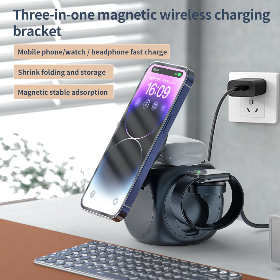 Dice 3-in-1 Magnetic Wireless Charging Station – Fast Charger for iPhone, Apple Watch & AirPods