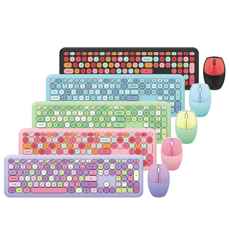 MOFii Skyscraper Hand 666 Wireless Keyboard & Mouse Combo – Cute Chocolate-Key Keyboard Set for Girls & Office Use