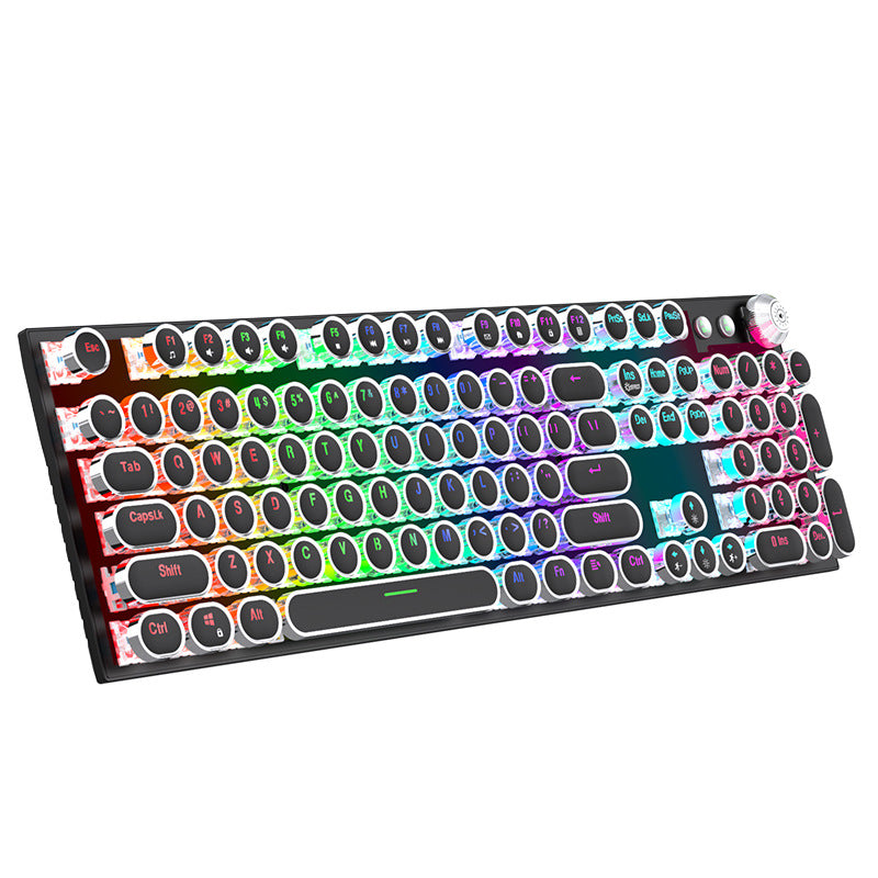 Electroplated Punk Retro RGB Mechanical Keyboard with Blue Switches