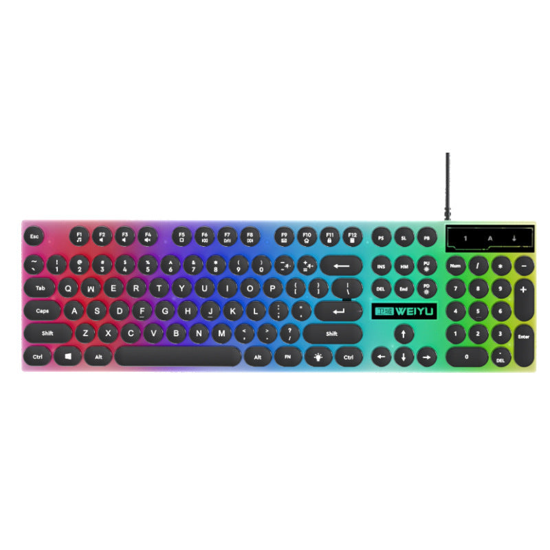 Punk Keycap Wired Luminous Keyboard and Mouse Gaming Set