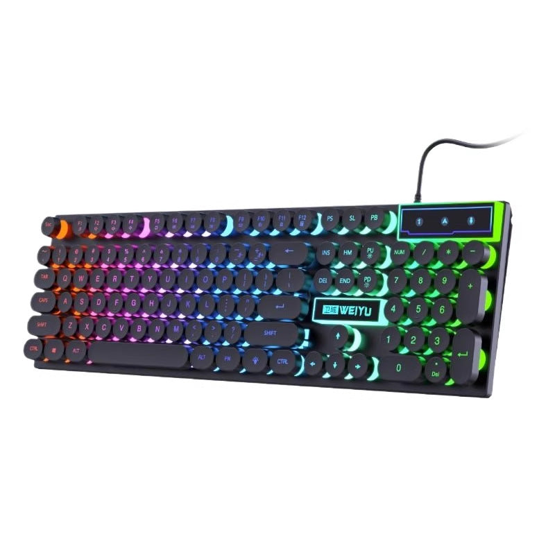 Retro Punk Backlit Wired Gaming Keyboard and Mouse Set