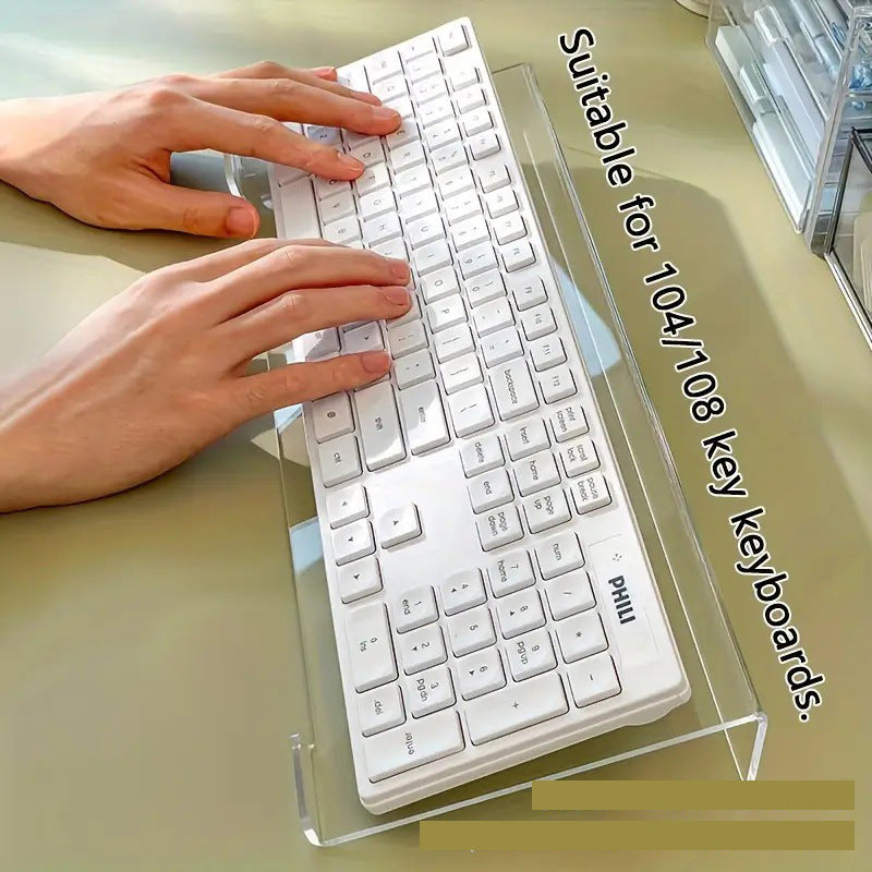 Acrylic Keyboard Stand – Transparent Desktop Keyboard Riser for Mechanical & Office Keyboards