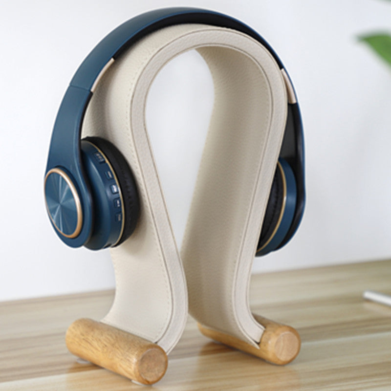 Walnut Wood & Leather Headphone Stand – Premium Gaming Headset Holder for Desk Organization