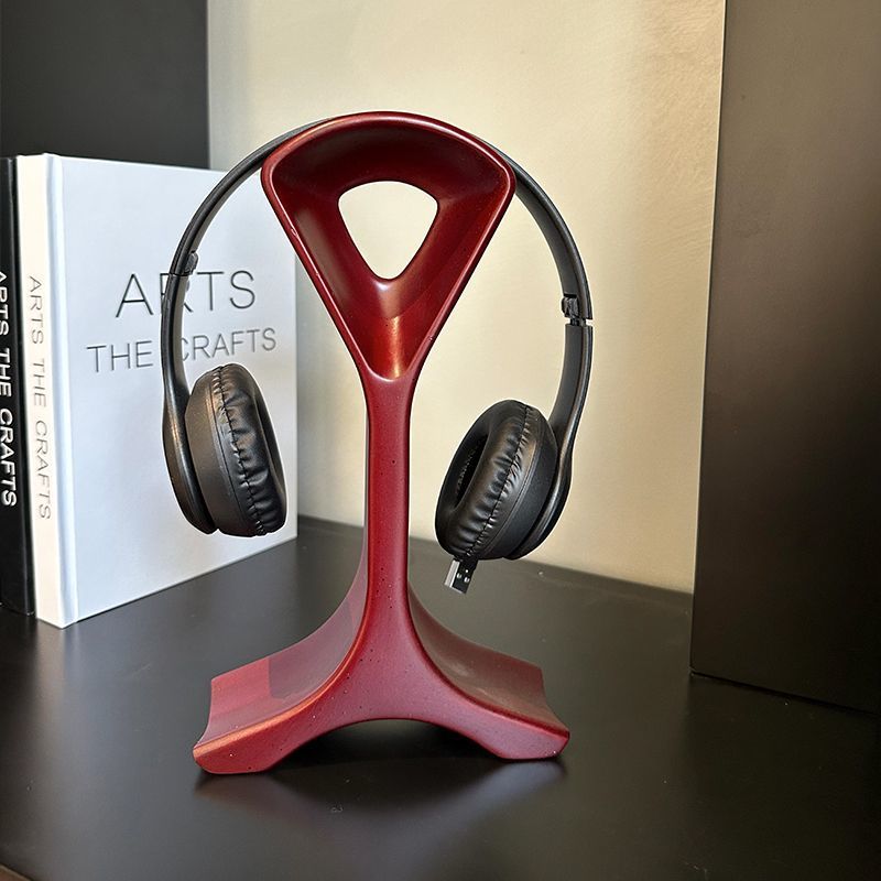 Black Walnut Wood Headphone Stand – Minimalist Desktop Headset Display & Storage Holder