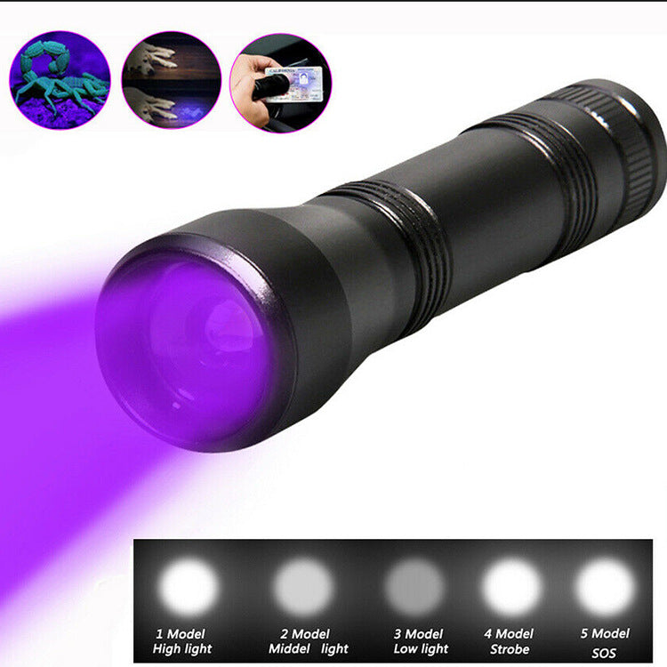 LED UV Flashlight with Zoom – Adjustable Black Light Torch for Inspection & Detection
