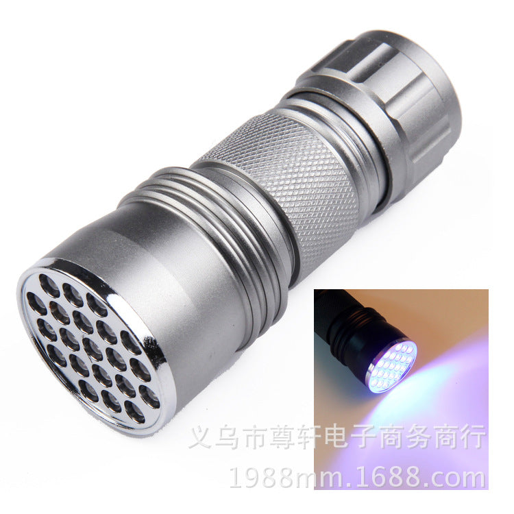 21 LED UV Flashlight – Ultraviolet Black Light Torch for Currency Inspection & Outdoor Use