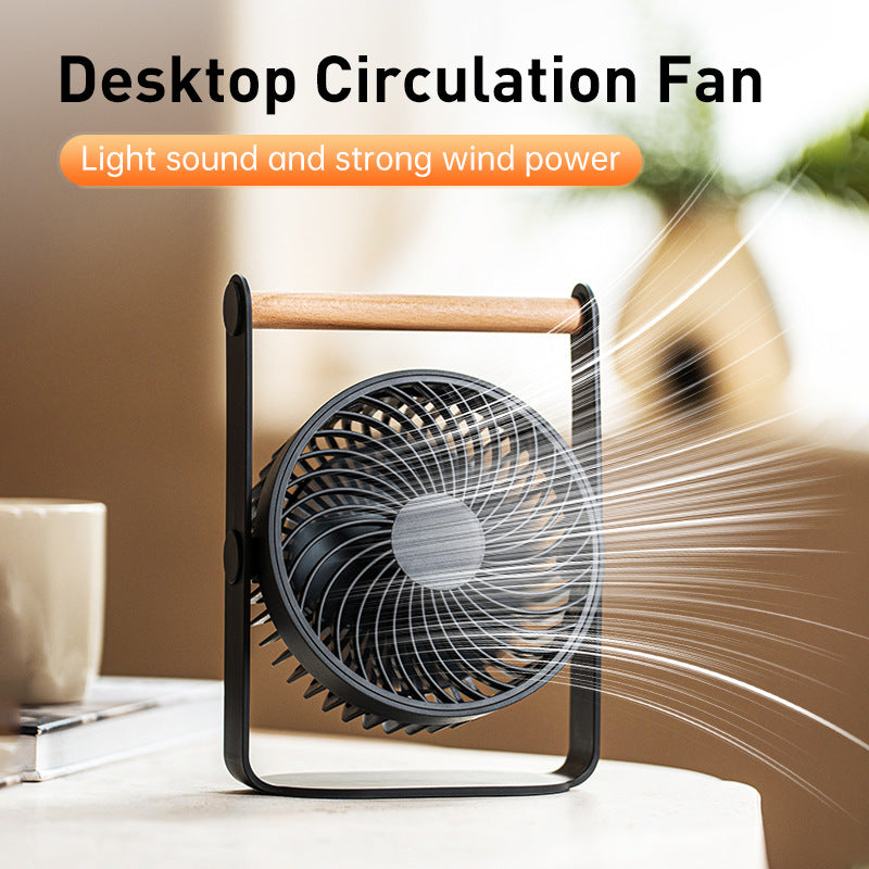 Rechargeable Desktop Air Circulation Fan – USB Portable 4-Speed Quiet Cooling Fan with 2000mAh Battery