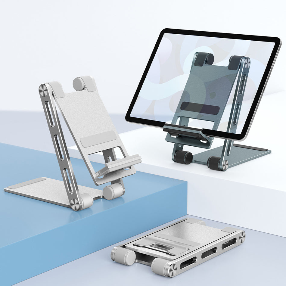 Foldable Aluminum Phone & Tablet Stand Adjustable Desktop Holder