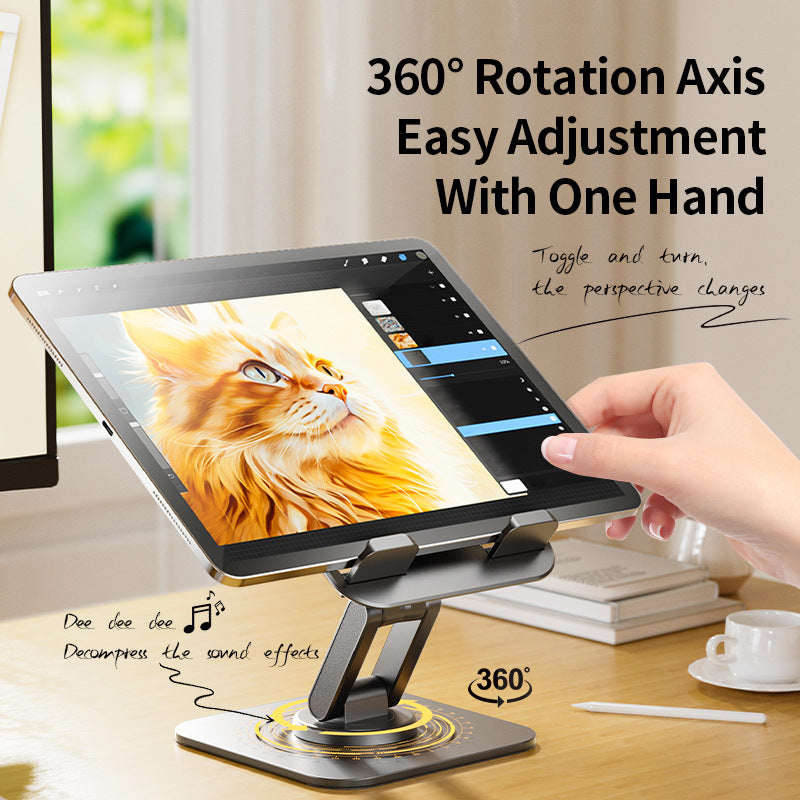 360° Rotating Foldable Phone & Tablet Stand Aluminum Desktop Holder
