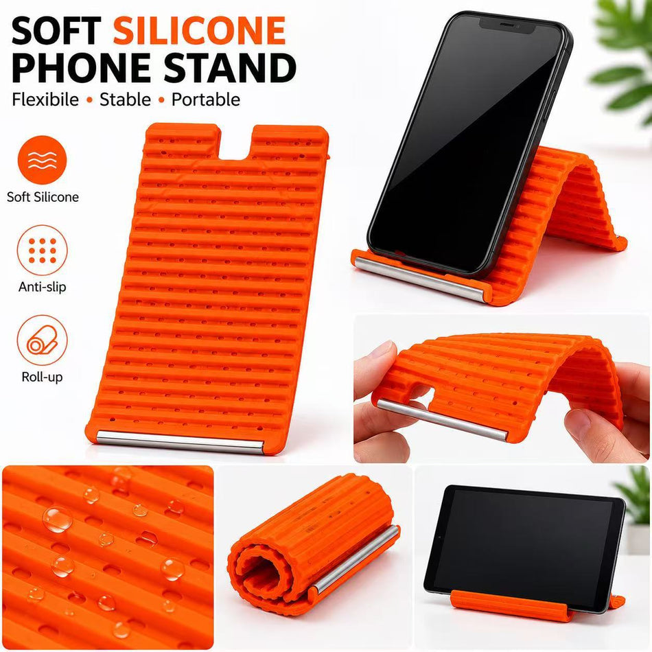 Foldable Silicone Phone & Tablet Stand Flexible Desktop Holder
