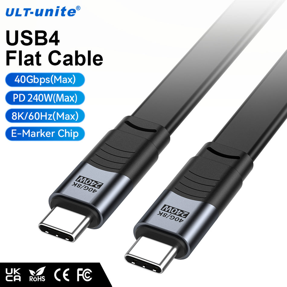 Ult-unite 240W PD High-Speed Ultra-Short Type-C Cable (0.2m / 0.5m)