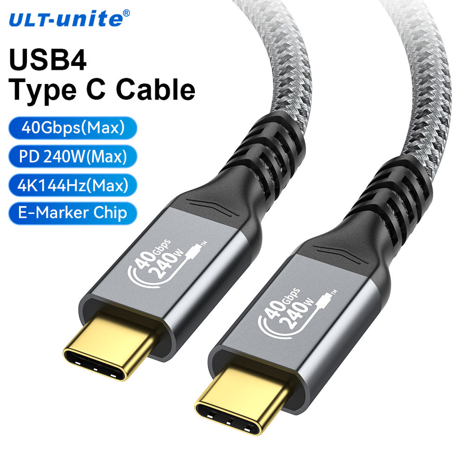 Ult-unite USB4 40Gbps Data & 240W PD Fast Charging Cable (4K@144Hz, Thunderbolt 4/3 Compatible)