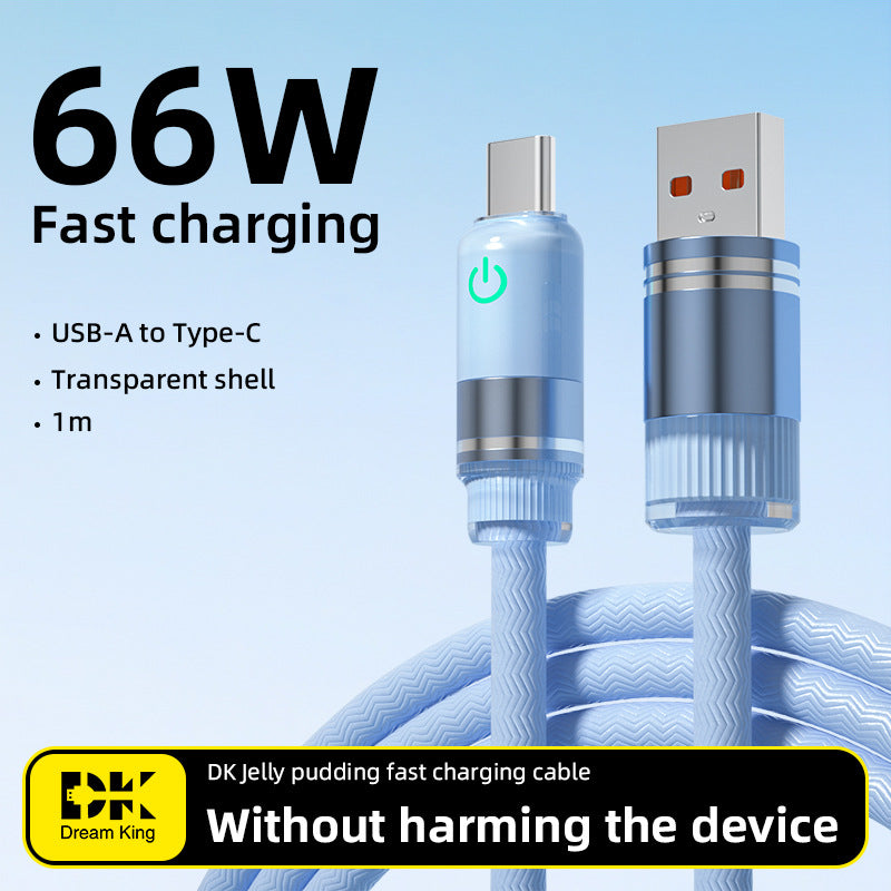 100W High-Speed Nylon Braided Fast Charging Cable (1m Type-C / C-to-C / C-to-Lightning)