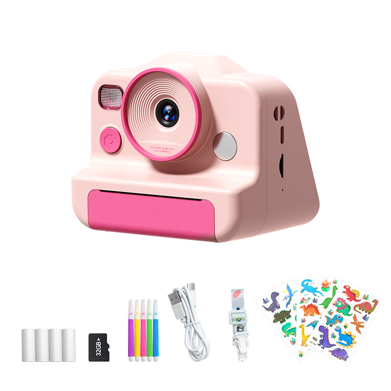 48MP Dual-Lens Kids Instant Print Camera (2.4-Inch Screen 1000mAh Educational Digital Photo & Video Camera with Thermal Paper & Color Pens)