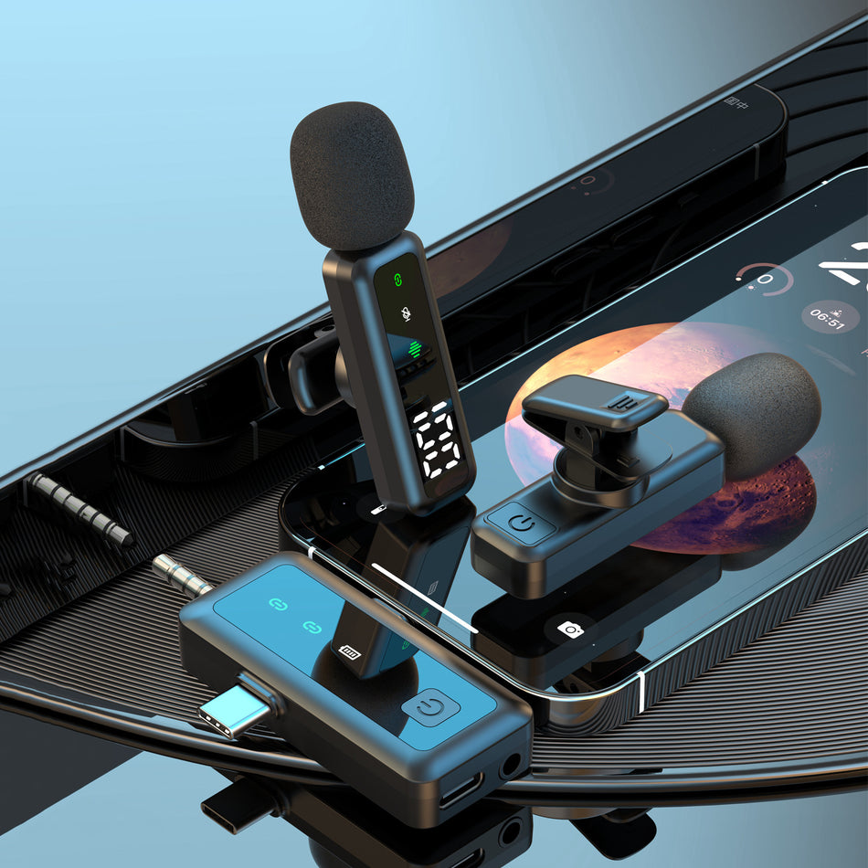 H68 Wireless Lavalier Microphone with Digital Display