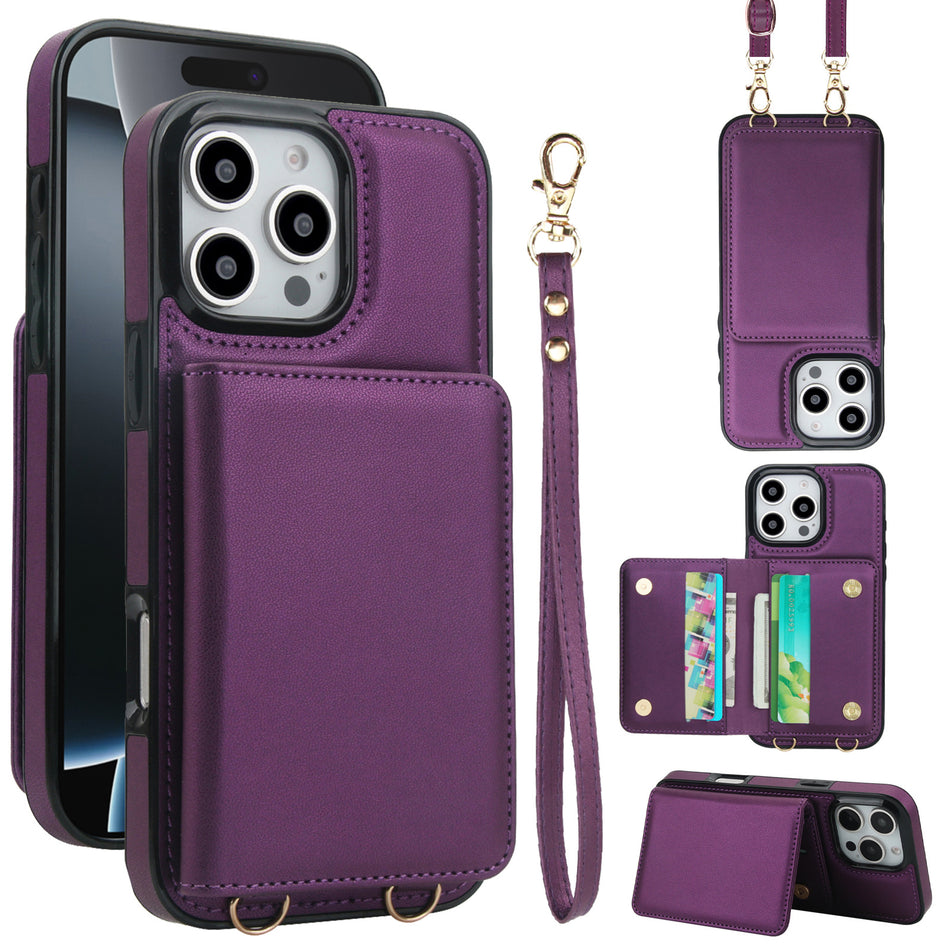 RFID Anti-Theft Brush Leather Wallet Phone Case