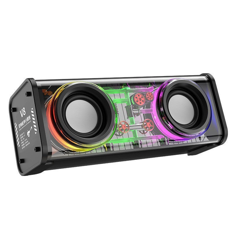 Transparent Armor V8 Bluetooth Speaker with Colorful LED