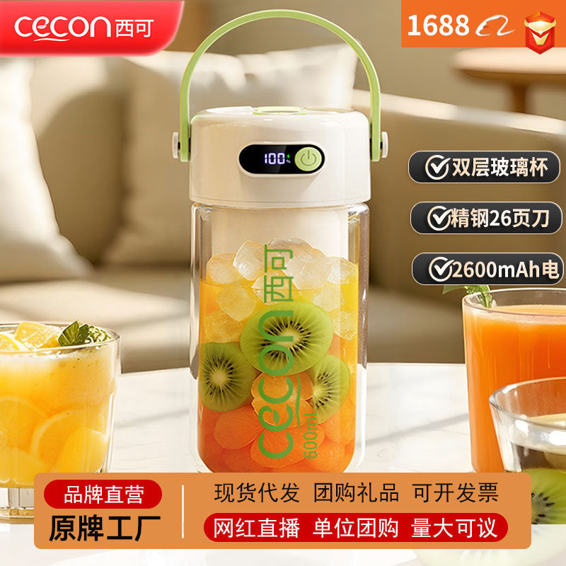 Portable Rechargeable Glass Juicer Cup