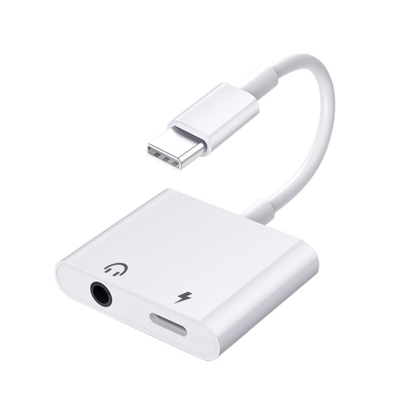 Dual Type C to 3.5mm Audio Adapter with Fast Charging