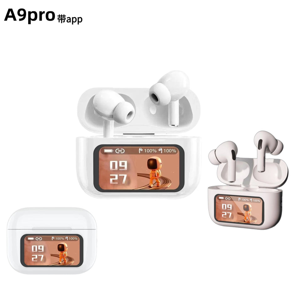 In-Ear Wireless Bluetooth 5.4 Earphones with Smart Color Touch Screen Case