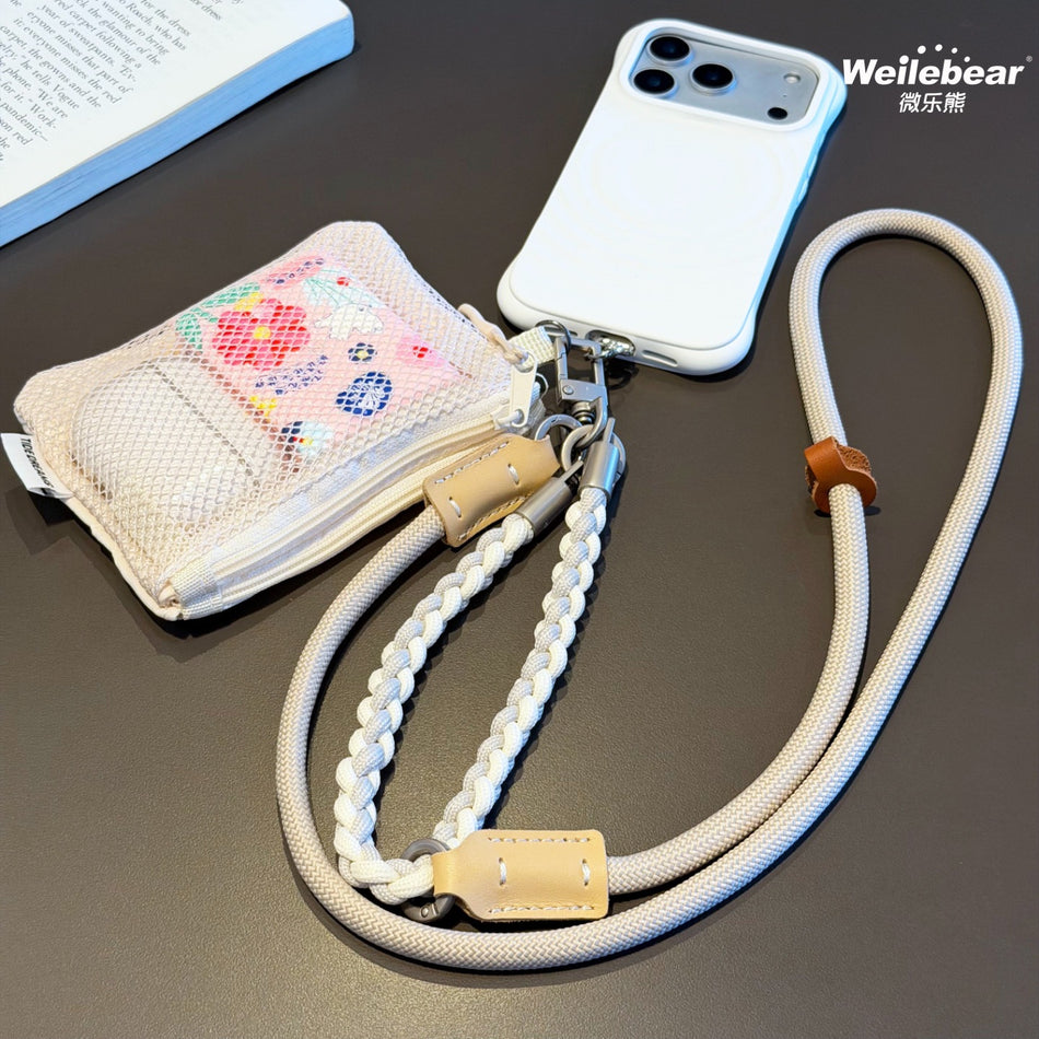 Outdoor Mesh Storage Bag Mobile Phone Lanyard