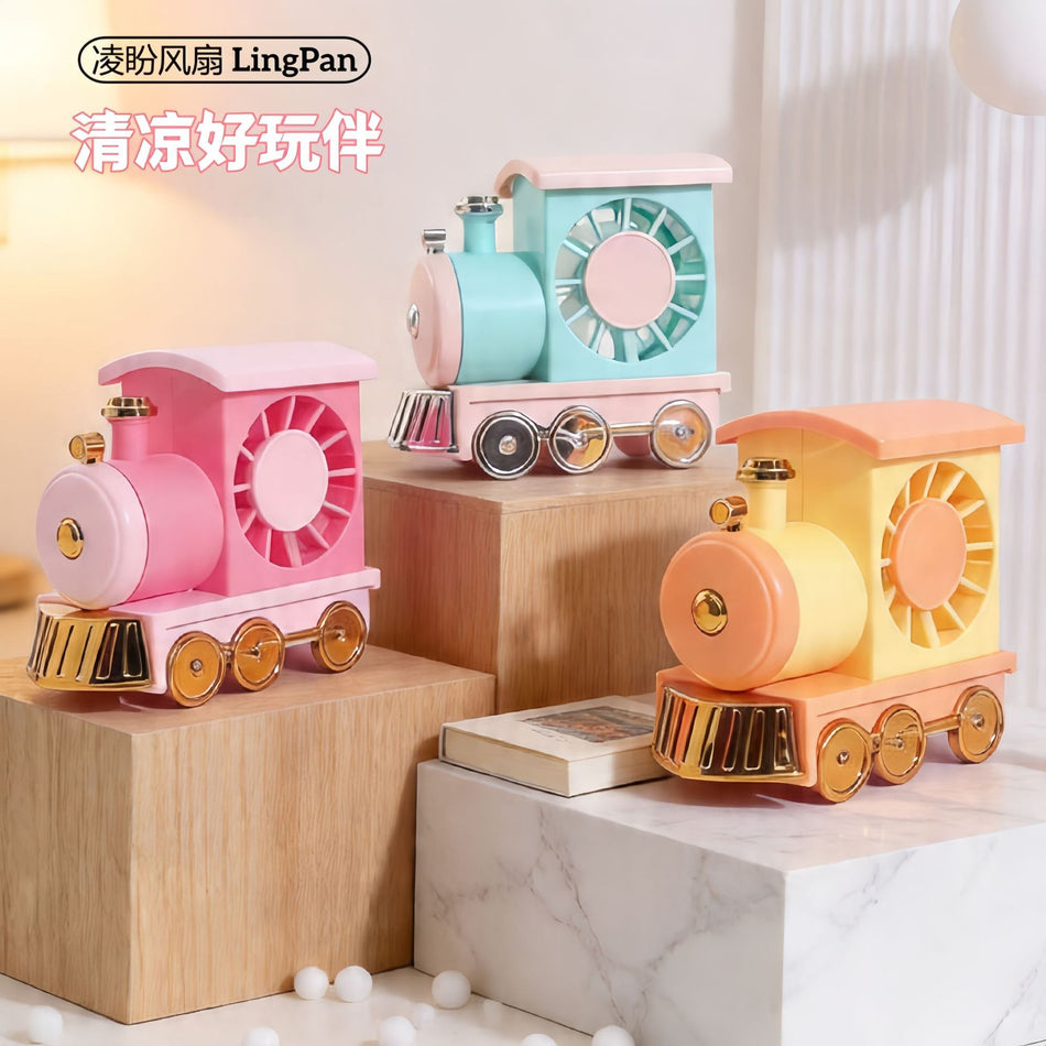 Cute Train Mini Handheld USB Fan