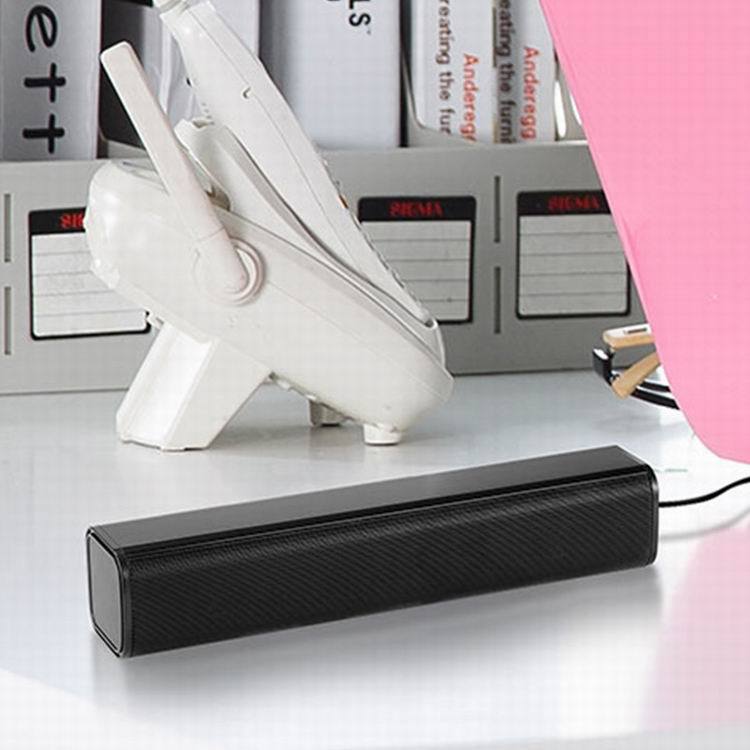 Desktop Wired USB Long Strip Laptop Stereo Speakers Subwoofer