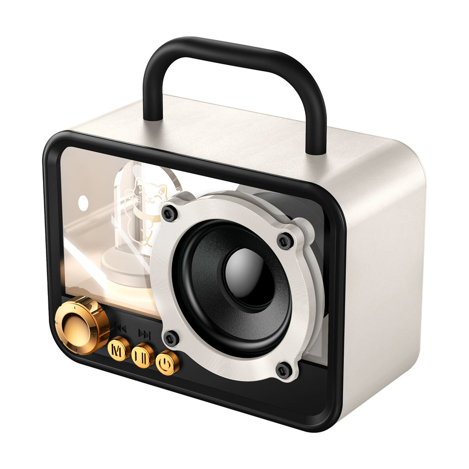 Retro Mini Bluetooth Speaker Portable Wireless Desktop Subwoofer