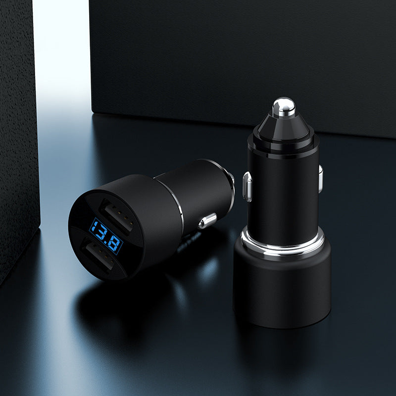 Dual USB Car Charger with Cigarette Lighter